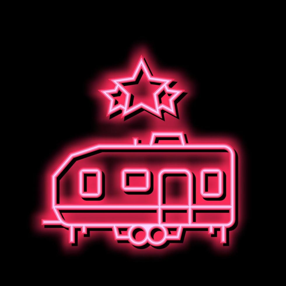 celebrity trailer neon glow icon illustration vector