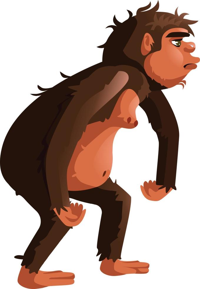 Ancient monkey, human ancestor illustration vector