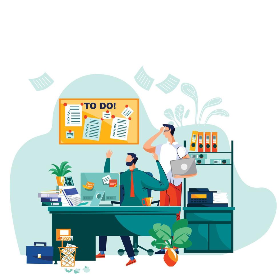 Deadline, teamwork and brainstorm business concept vector