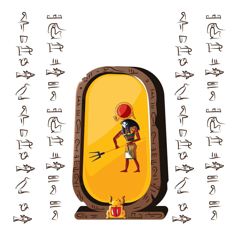 Stone board, clay tablet and Egyptian hieroglyphs vector