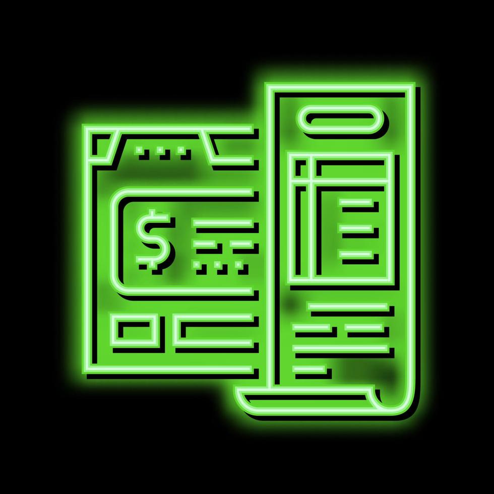 budget calculating neon glow icon illustration vector