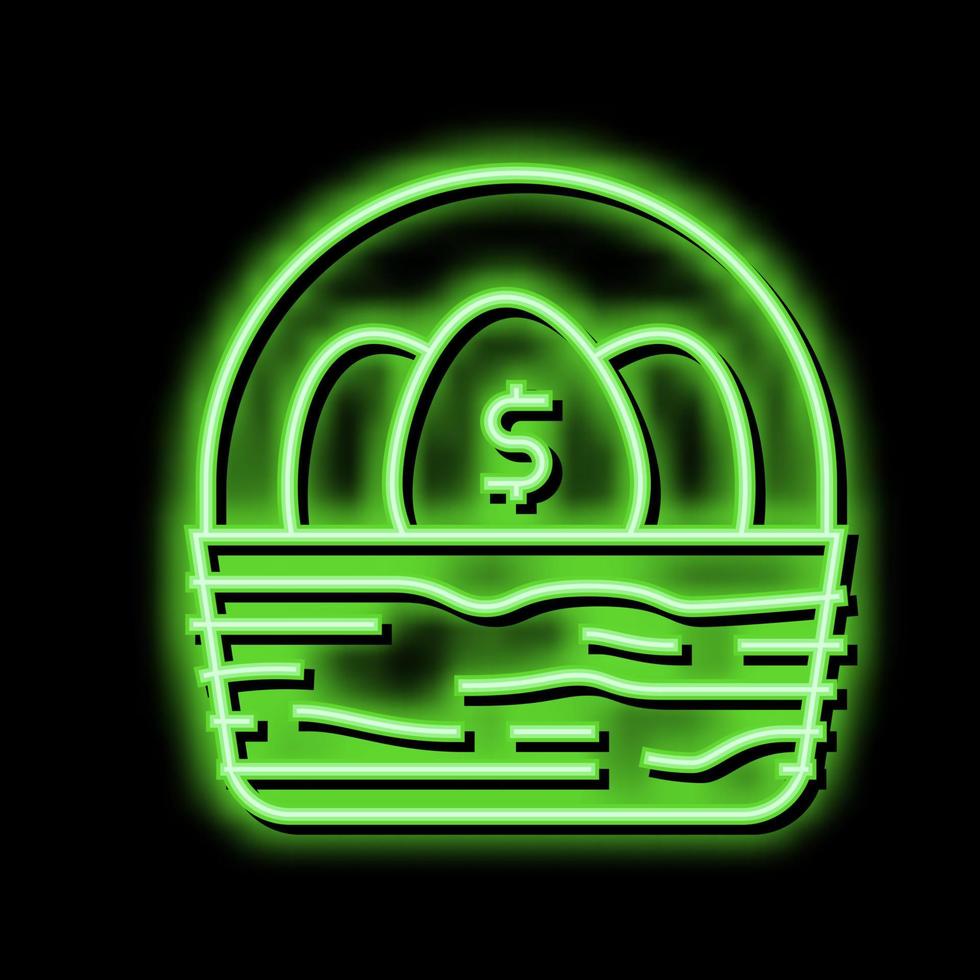 diversification money neon glow icon illustration vector