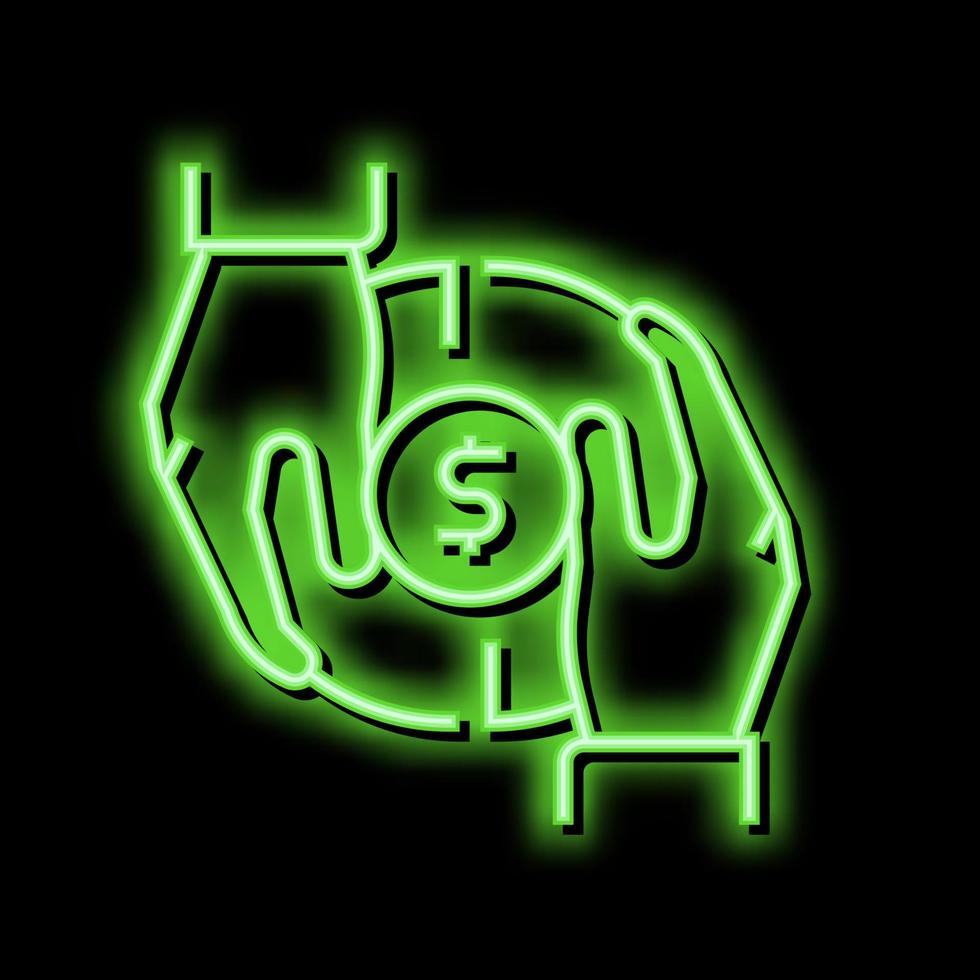 investor money neon glow icon illustration vector