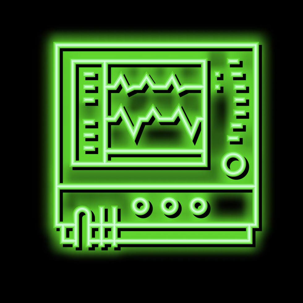 heart rate monitor neon glow icon illustration vector
