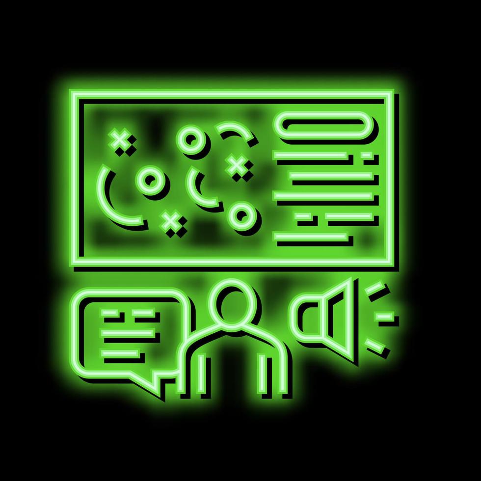 pr strategy neon glow icon illustration vector