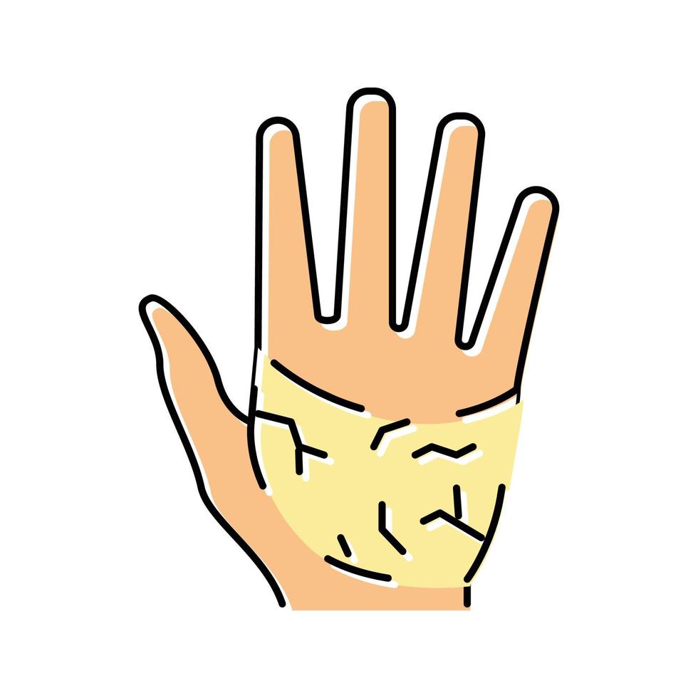 ilustración de vector de icono de color de piel seca de palmas