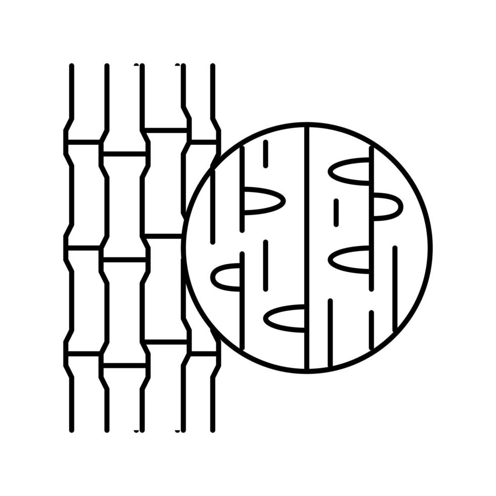 ilustración de vector de icono de línea de madera de bambú