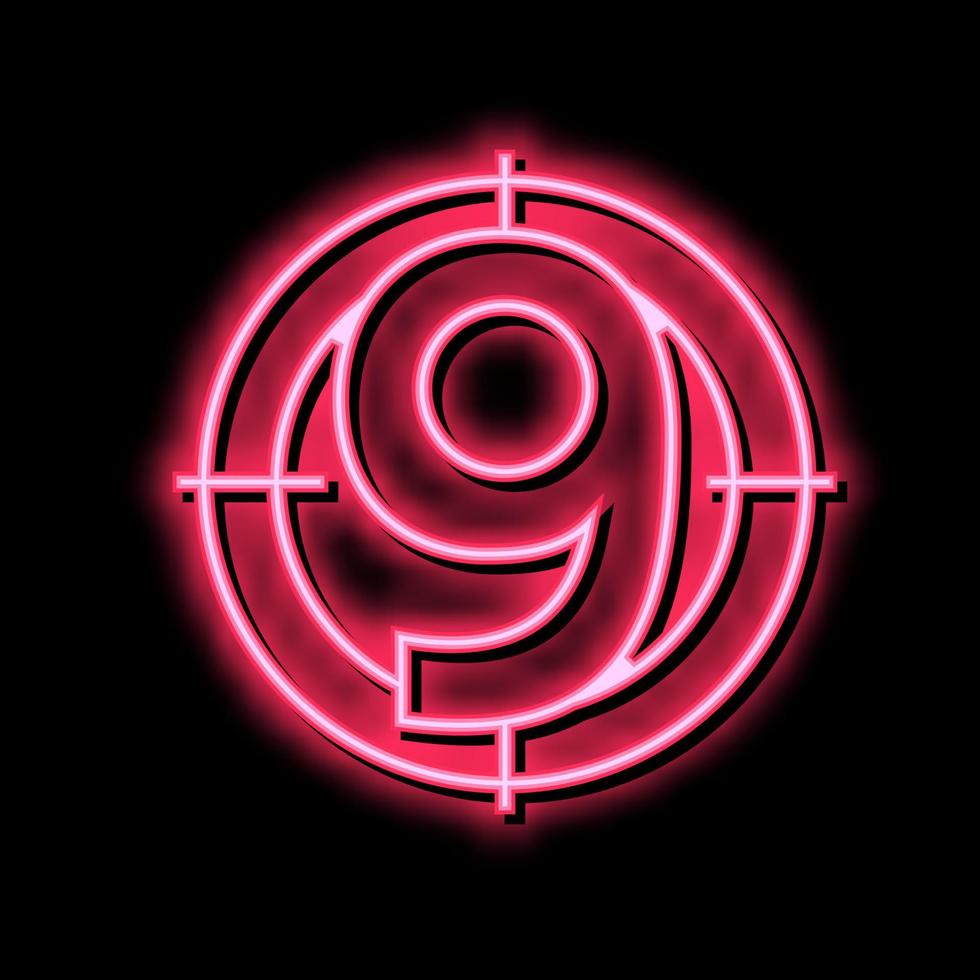 nine number neon glow icon illustration vector