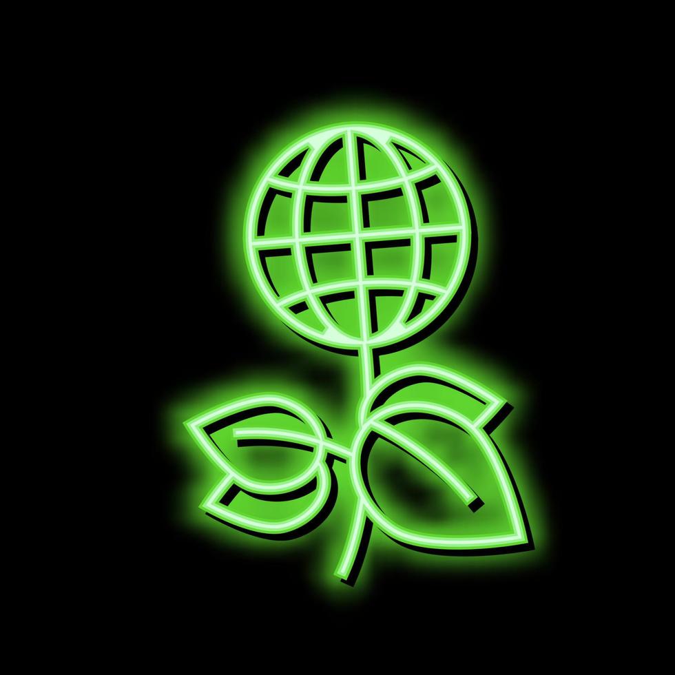 green plants planet ecosystem neon glow icon illustration vector