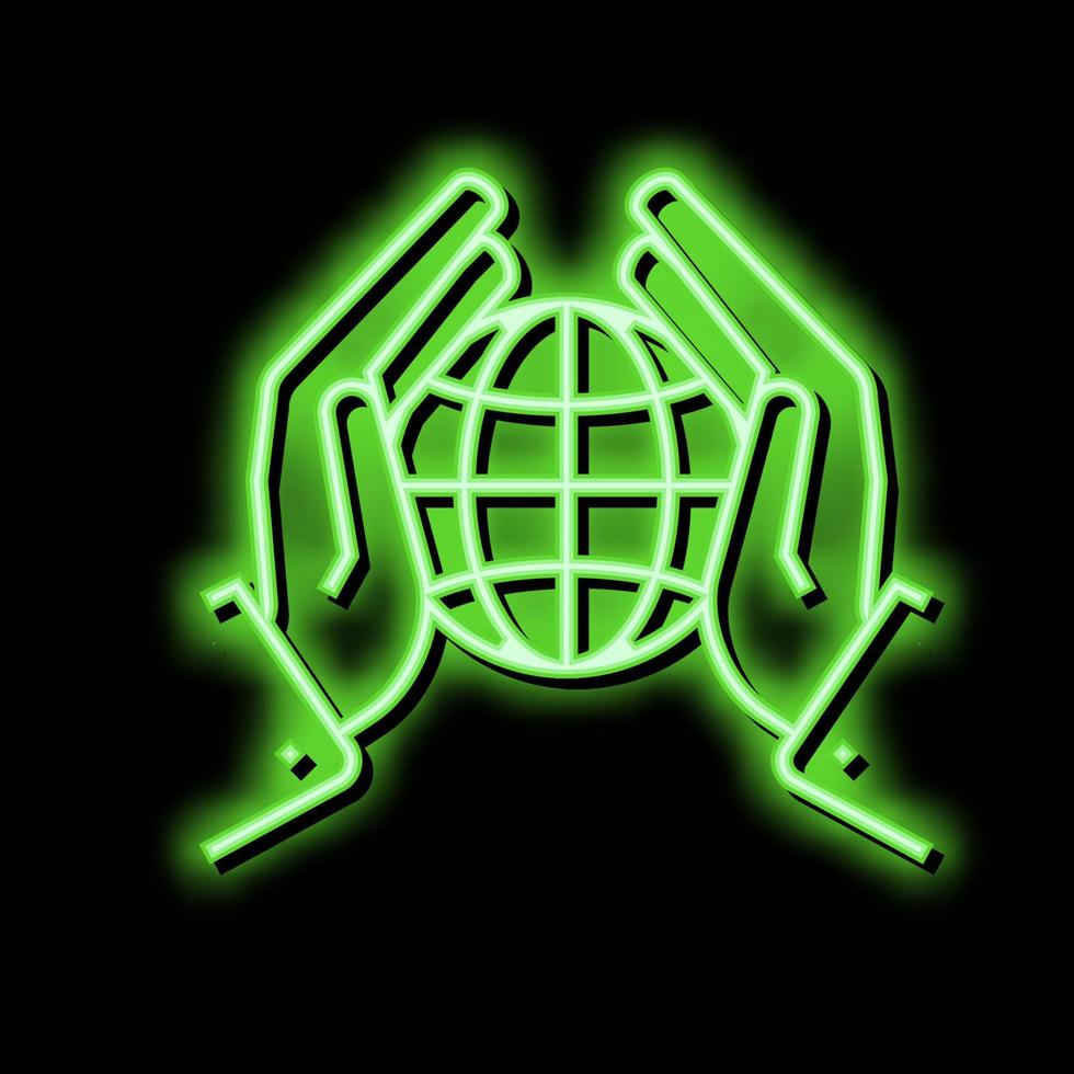 safety planet ecosystem neon glow icon illustration vector