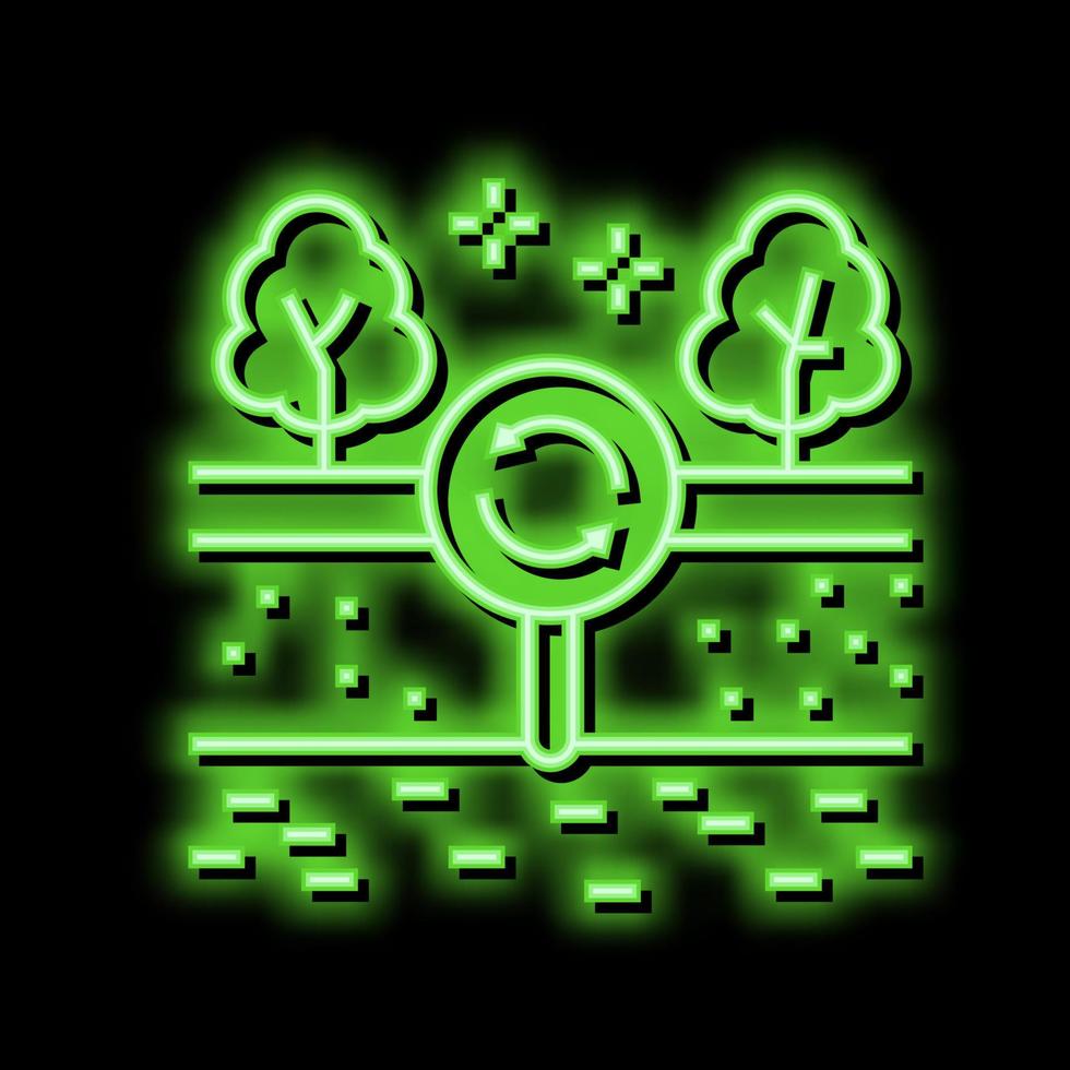 edaphotop ecosystem neon glow icon illustration vector
