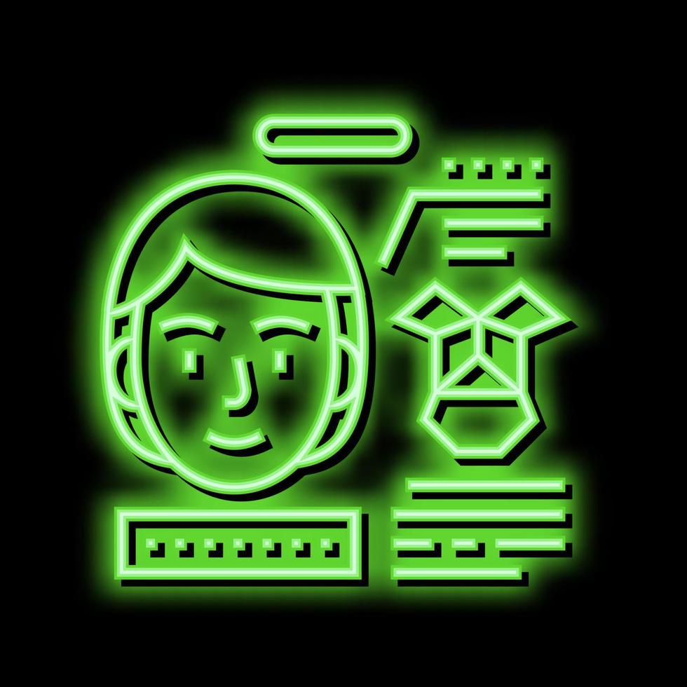 structure of work face id neon glow icon illustration vector