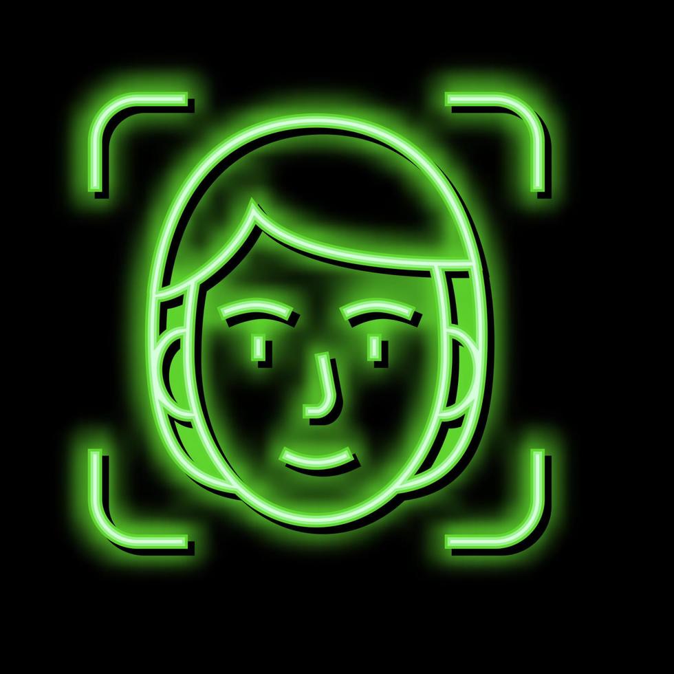 successful access face id neon glow icon illustration vector