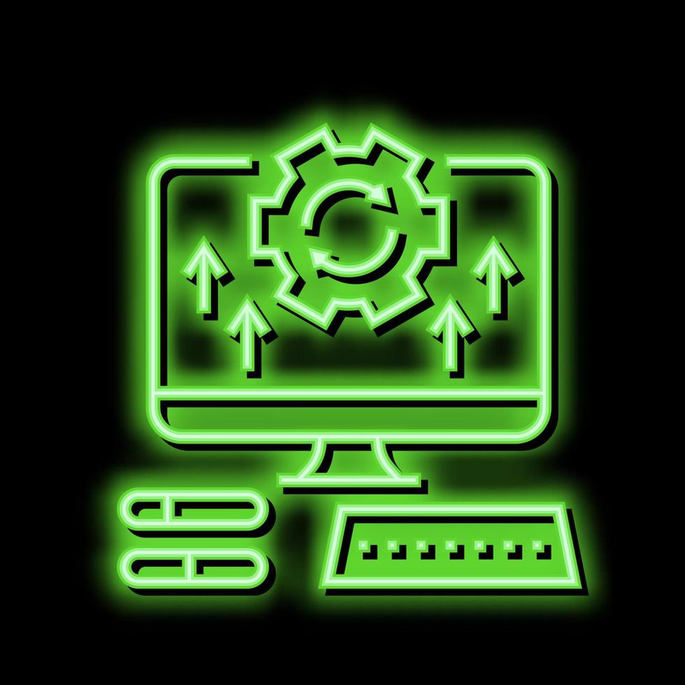 computer optimize neon glow icon illustration vector