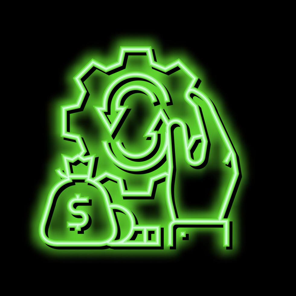 finance optimize neon glow icon illustration vector