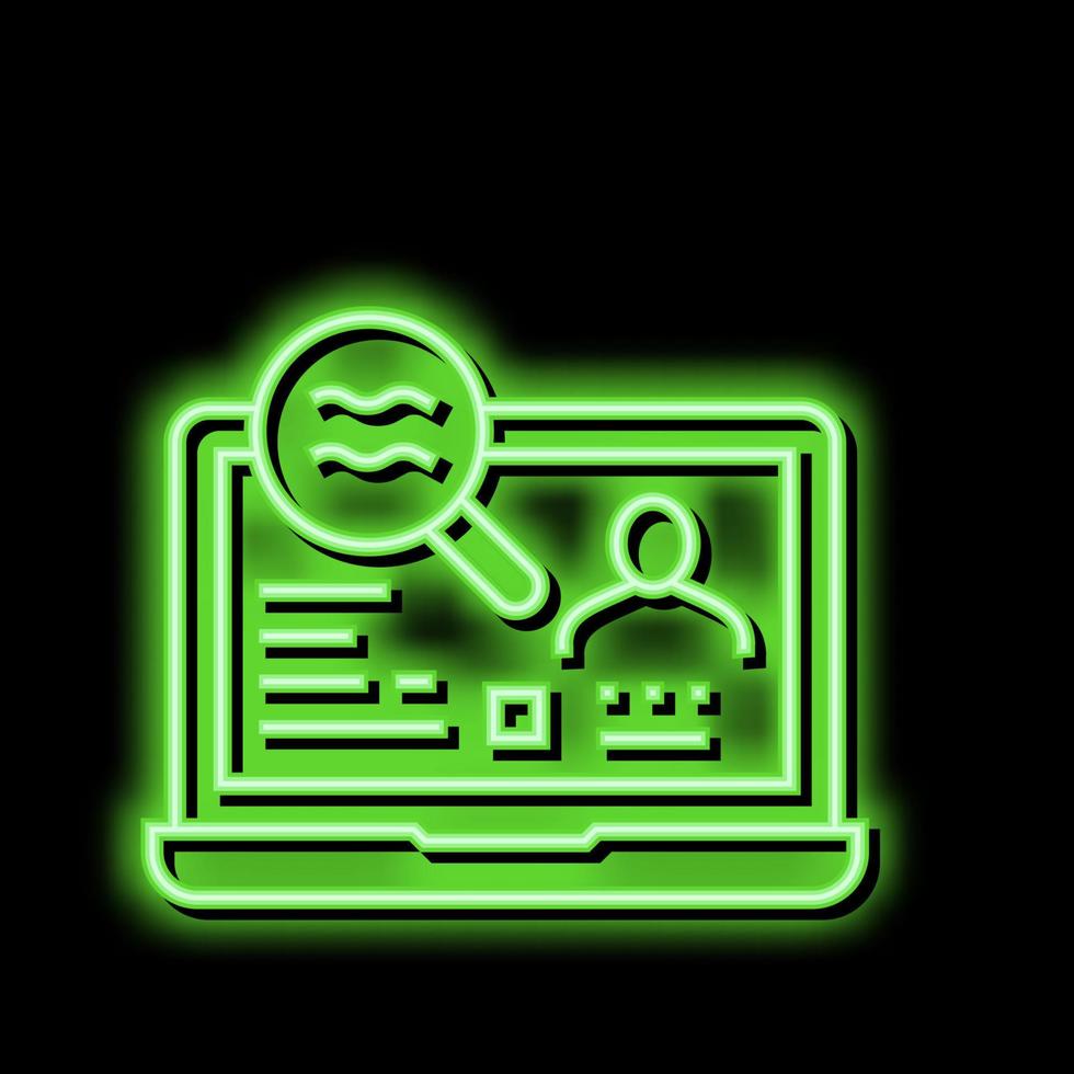 checking status allowance neon glow icon illustration vector