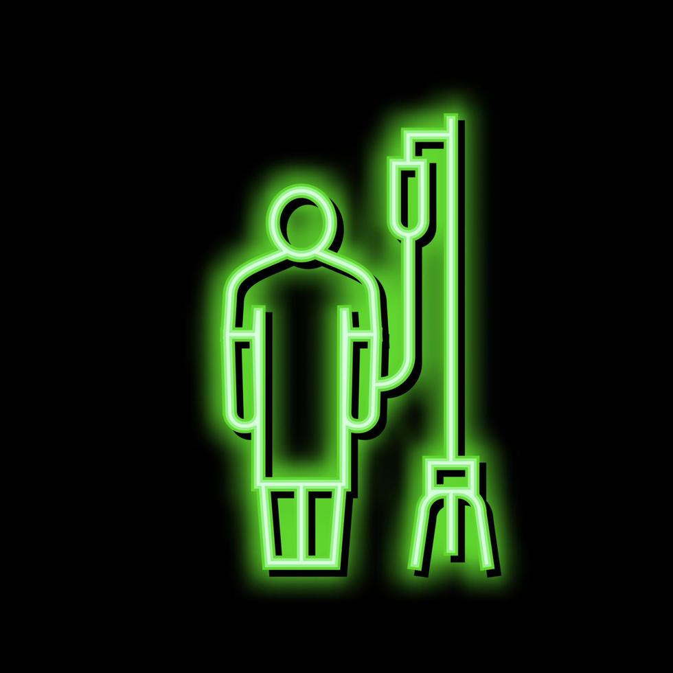 patient with dropper neon glow icon illustration vector