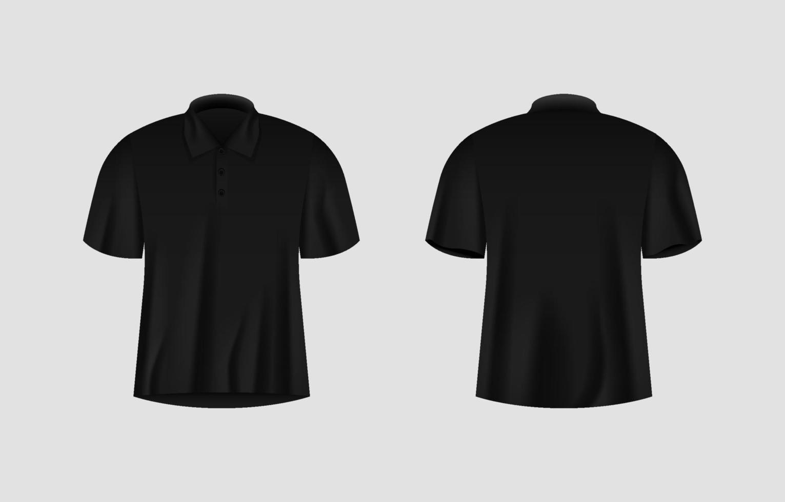 maqueta de camiseta polo negra realista vector