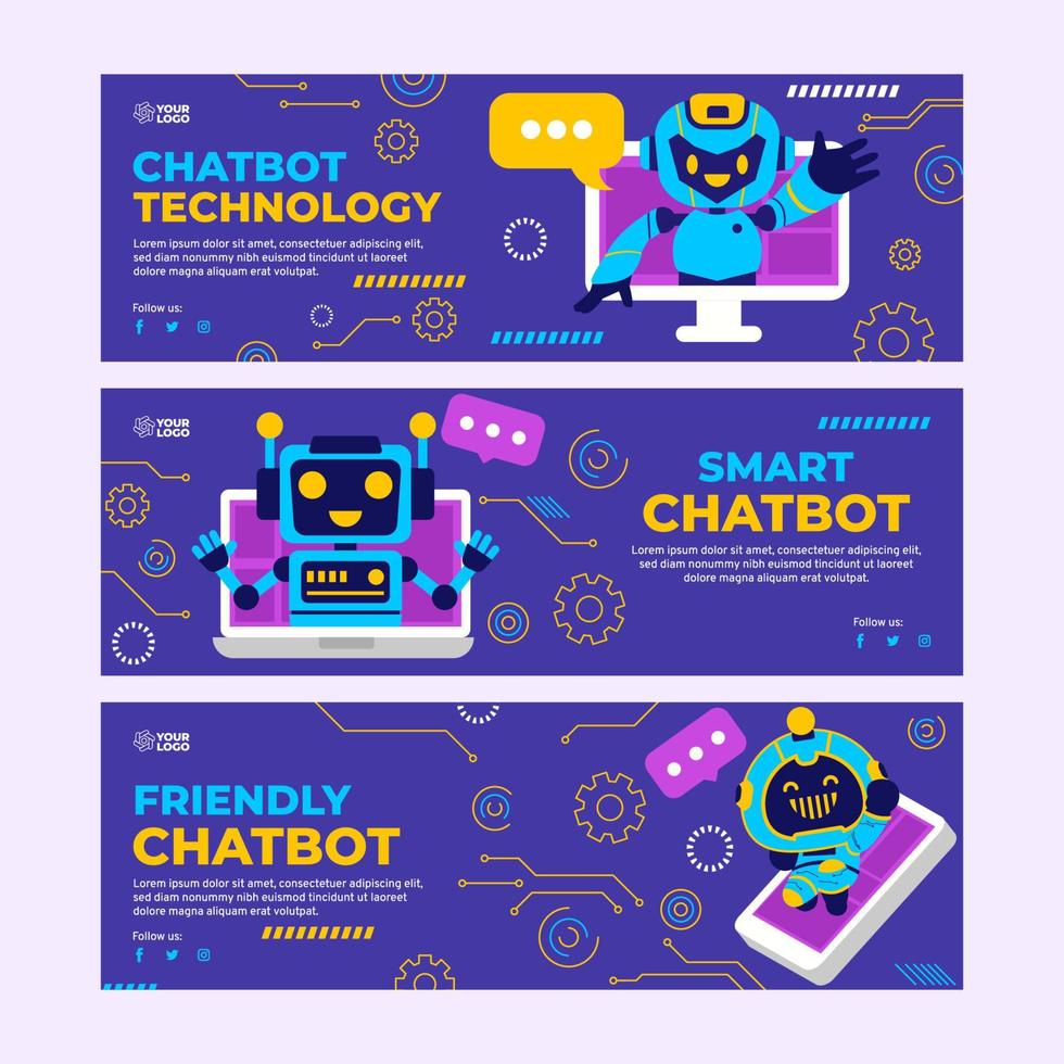 Chatbot Horizontal Banner vector
