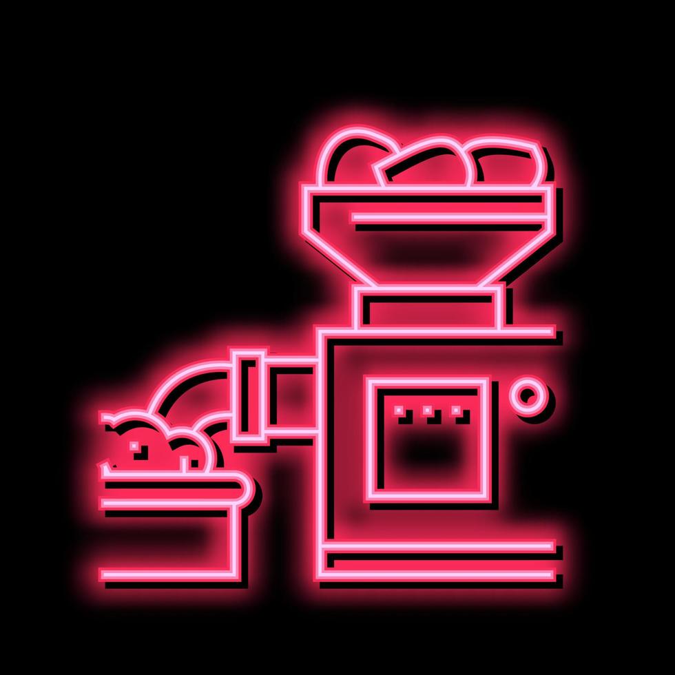 grinding meat device neon glow icon illustration vector