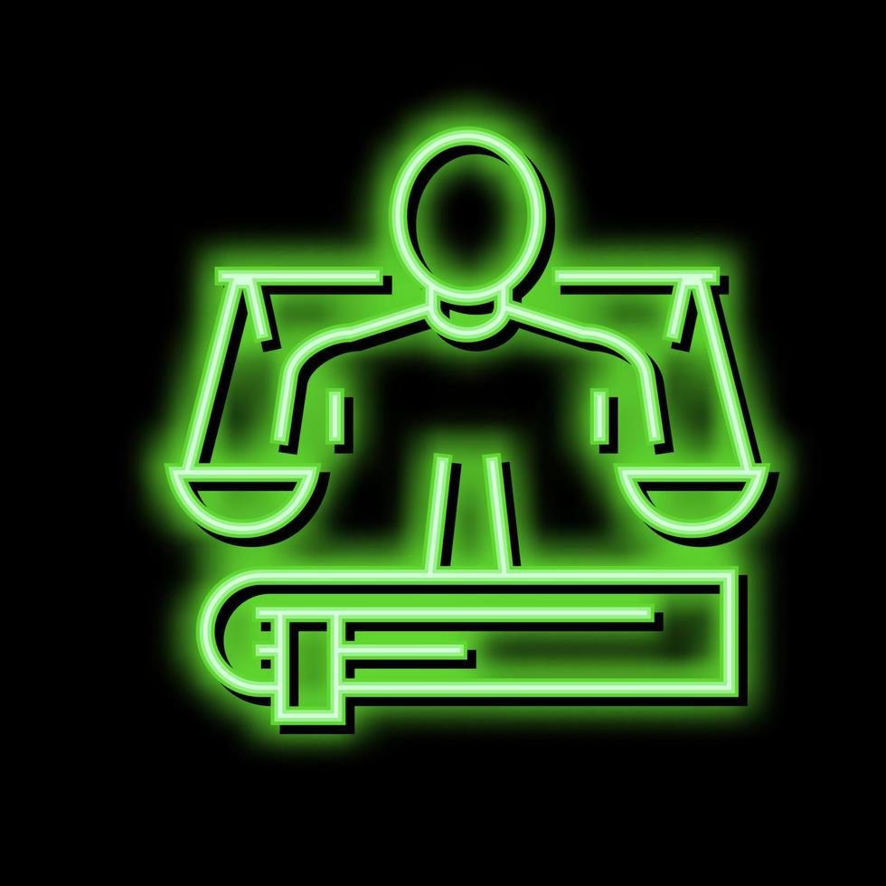 lawyer expert neon glow icon illustration vector