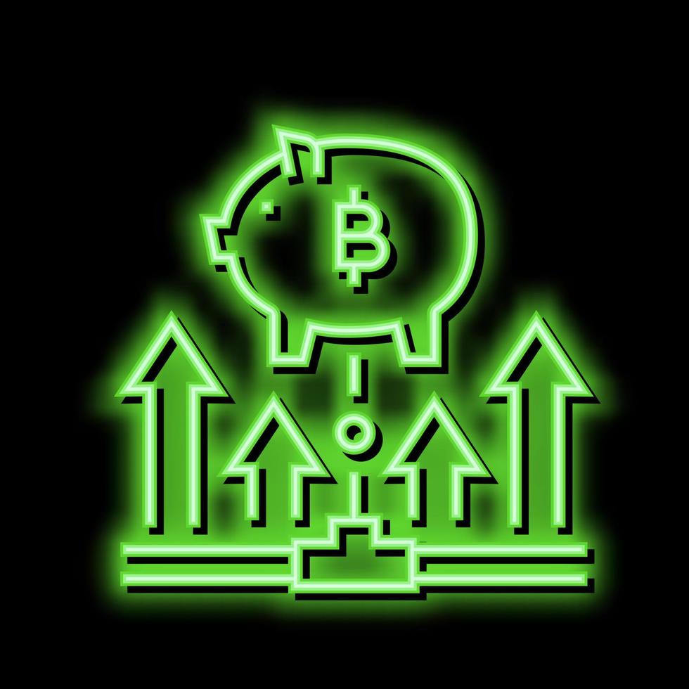 fundraising digital coin ico neon glow icon illustration vector