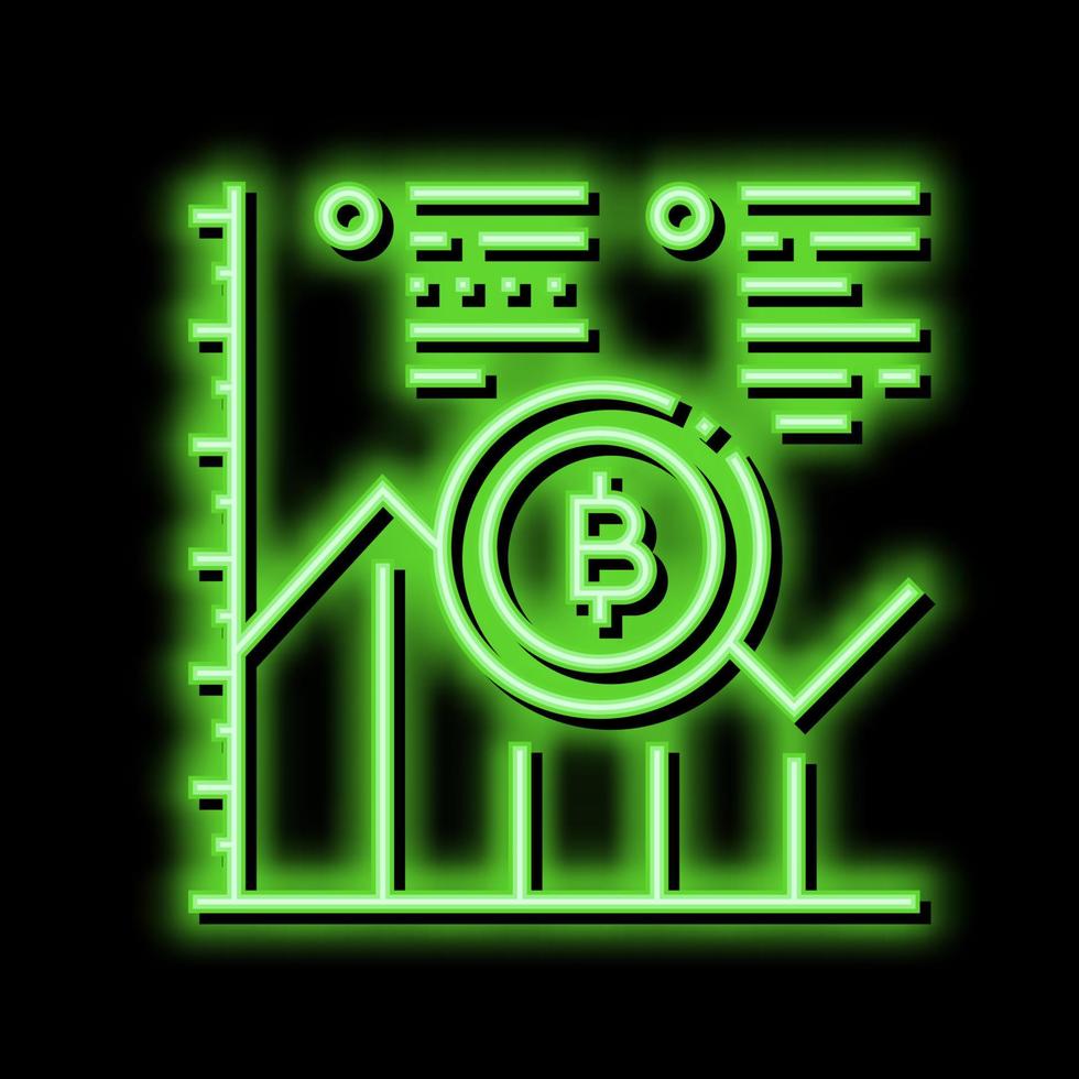 growth bitcoin rate ico neon glow icon illustration vector