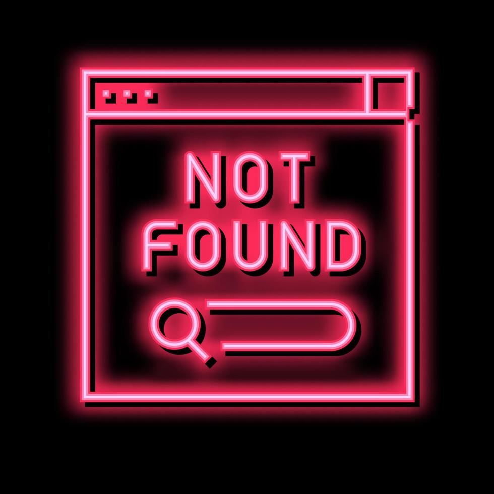 not found web page neon glow icon illustration vector