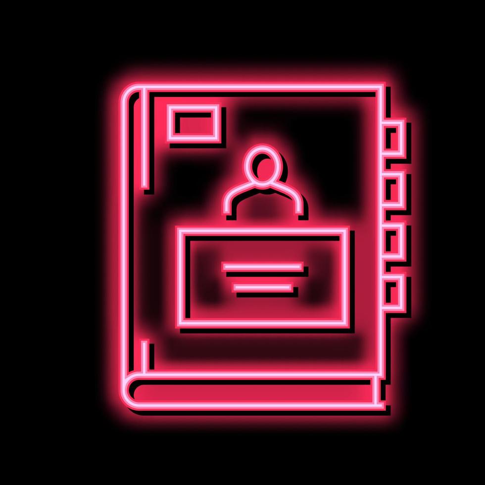 pupil notebook neon glow icon illustration vector