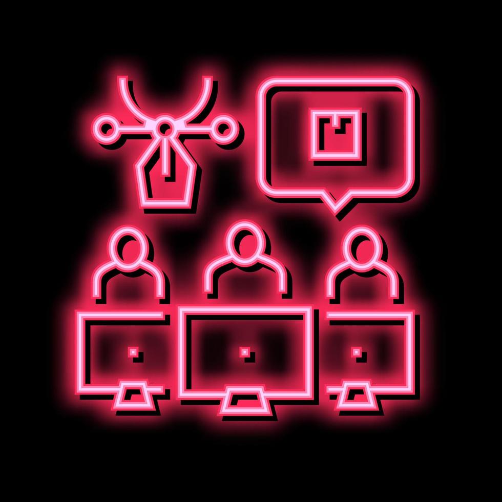 factory creative command neon glow icon illustration vector