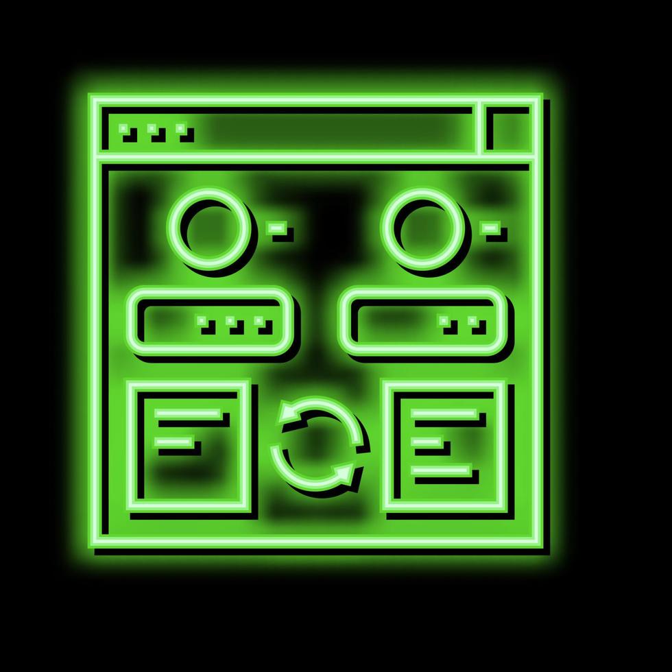 program app converter neon glow icon illustration vector