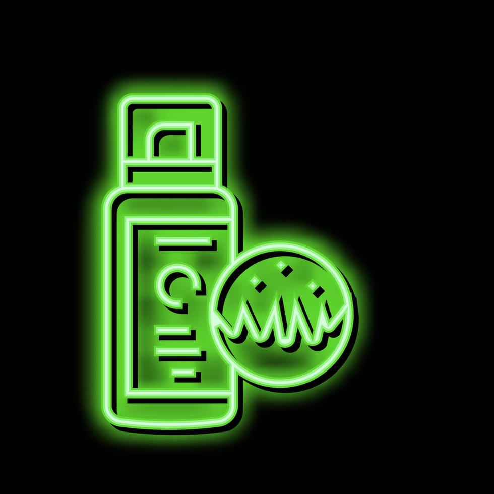 spray for animal wool neon glow icon illustration vector