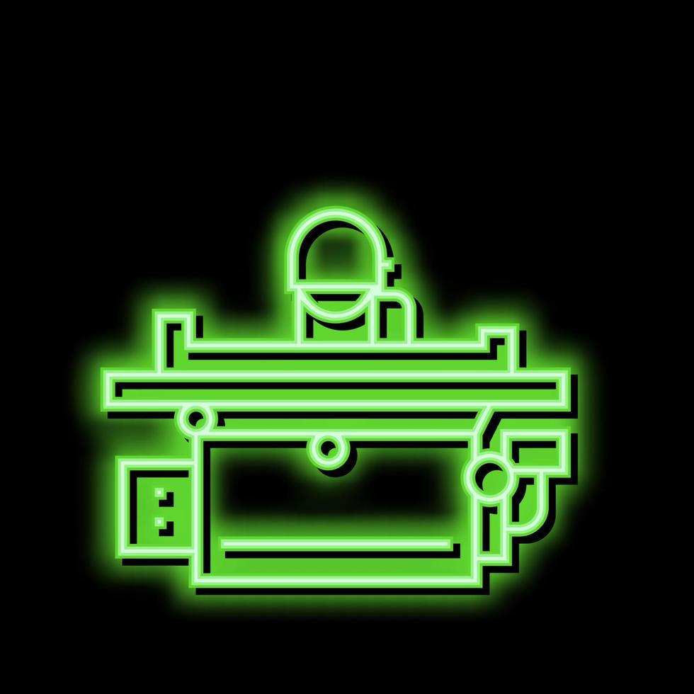 grinding machine neon glow icon illustration vector