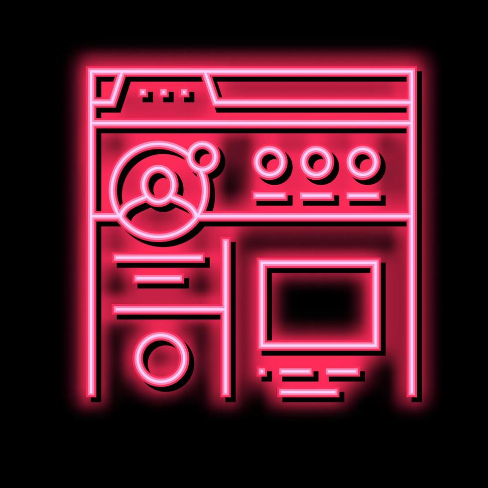 user social profile neon glow icon illustration vector