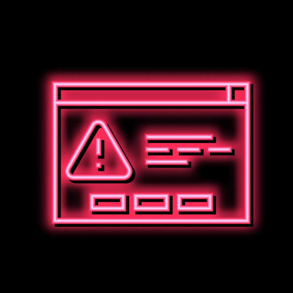 computer task error neon glow icon illustration vector