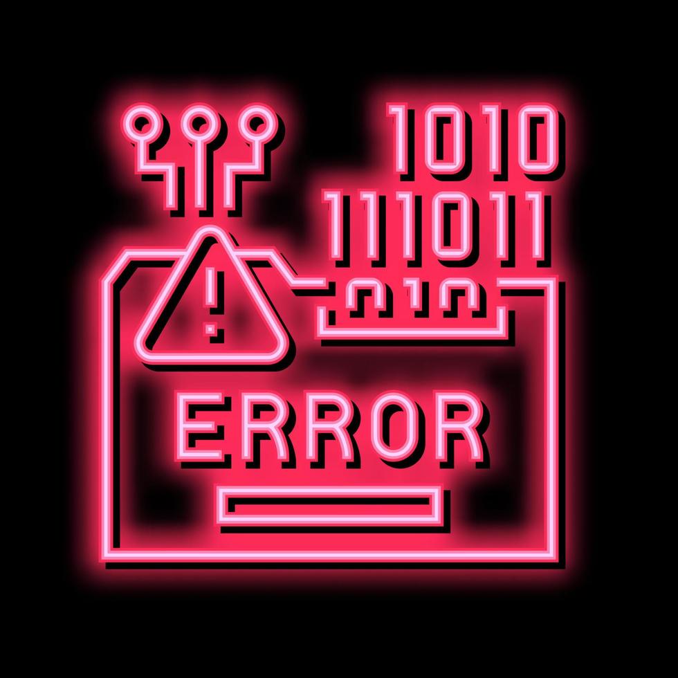 error system neon glow icon illustration vector