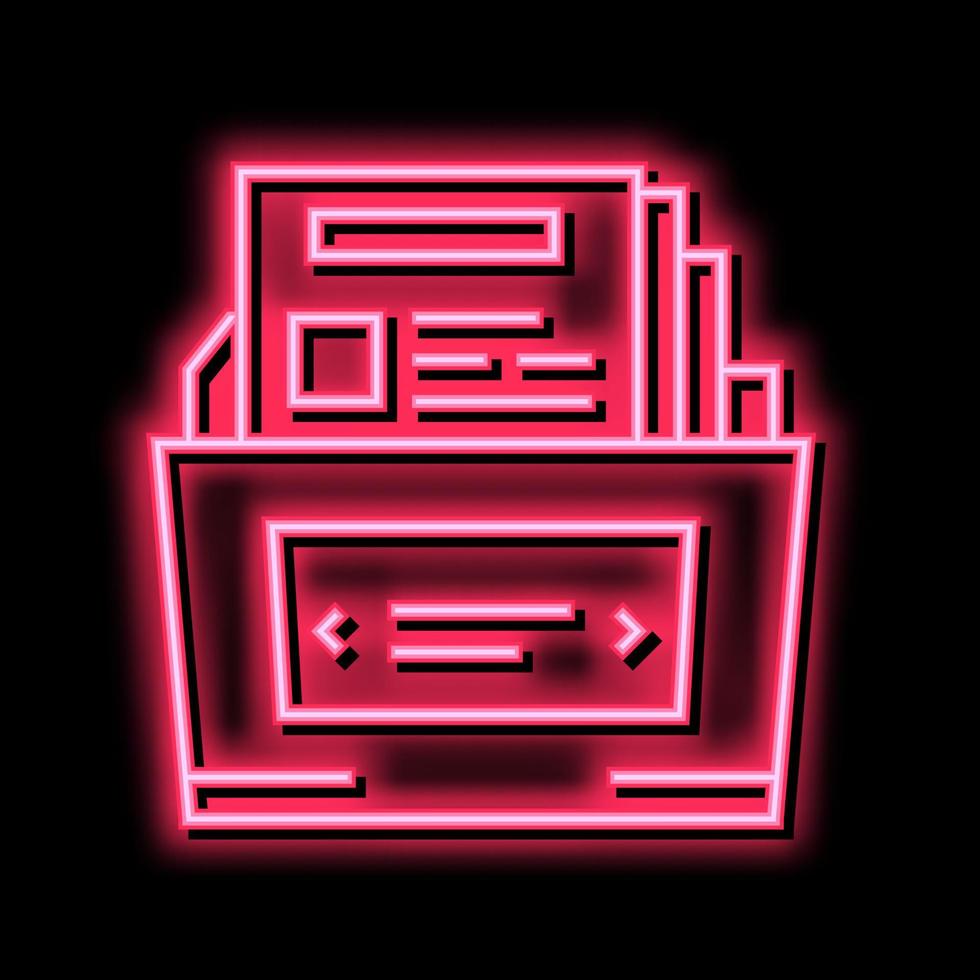 complex report neon glow icon illustration vector