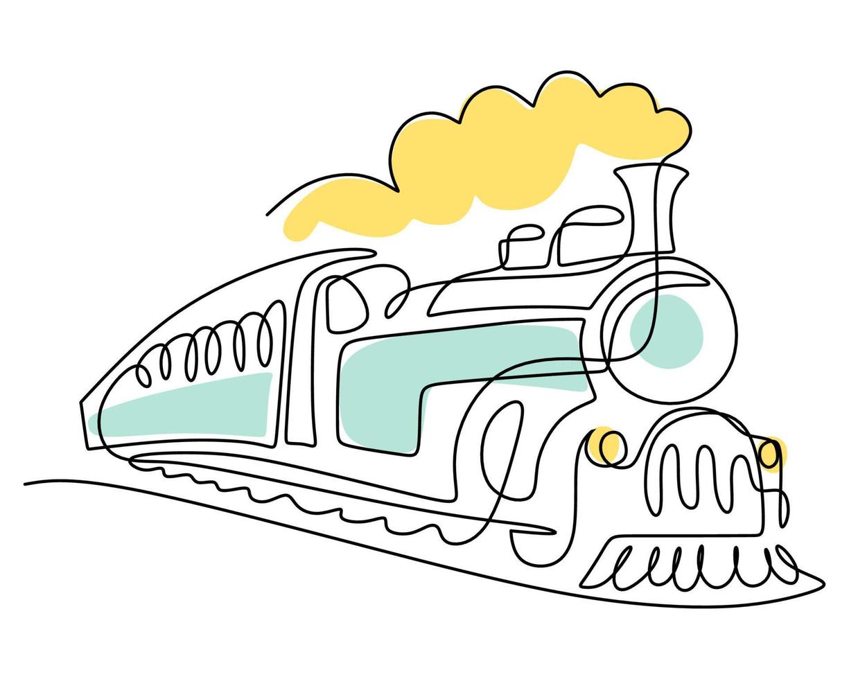 Hand drawing single one line of Classic train transportation 20597645