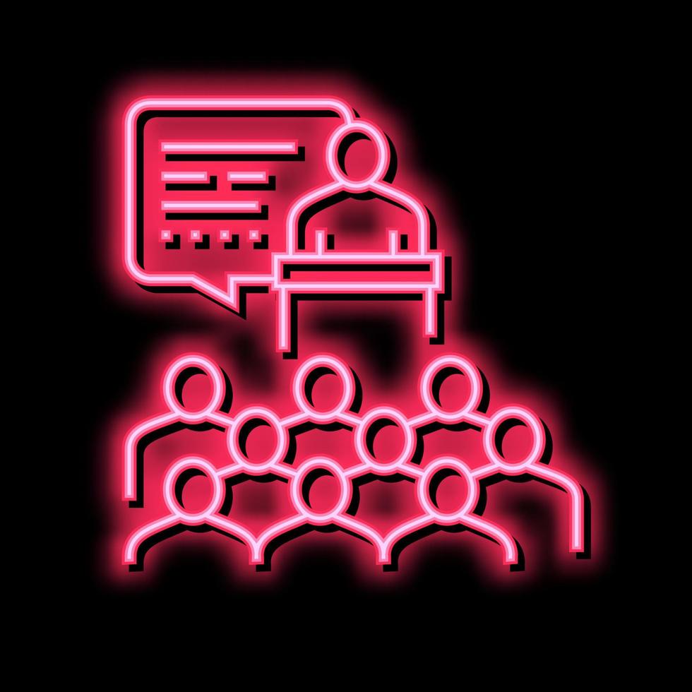 parents meeting neon glow icon illustration vector
