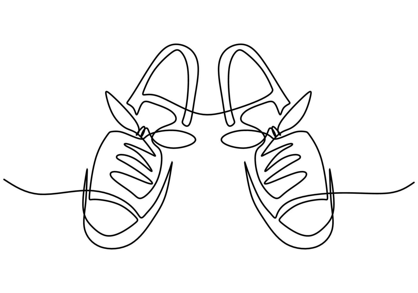 One line drawing of girl shoes isolated on white background. 20597717