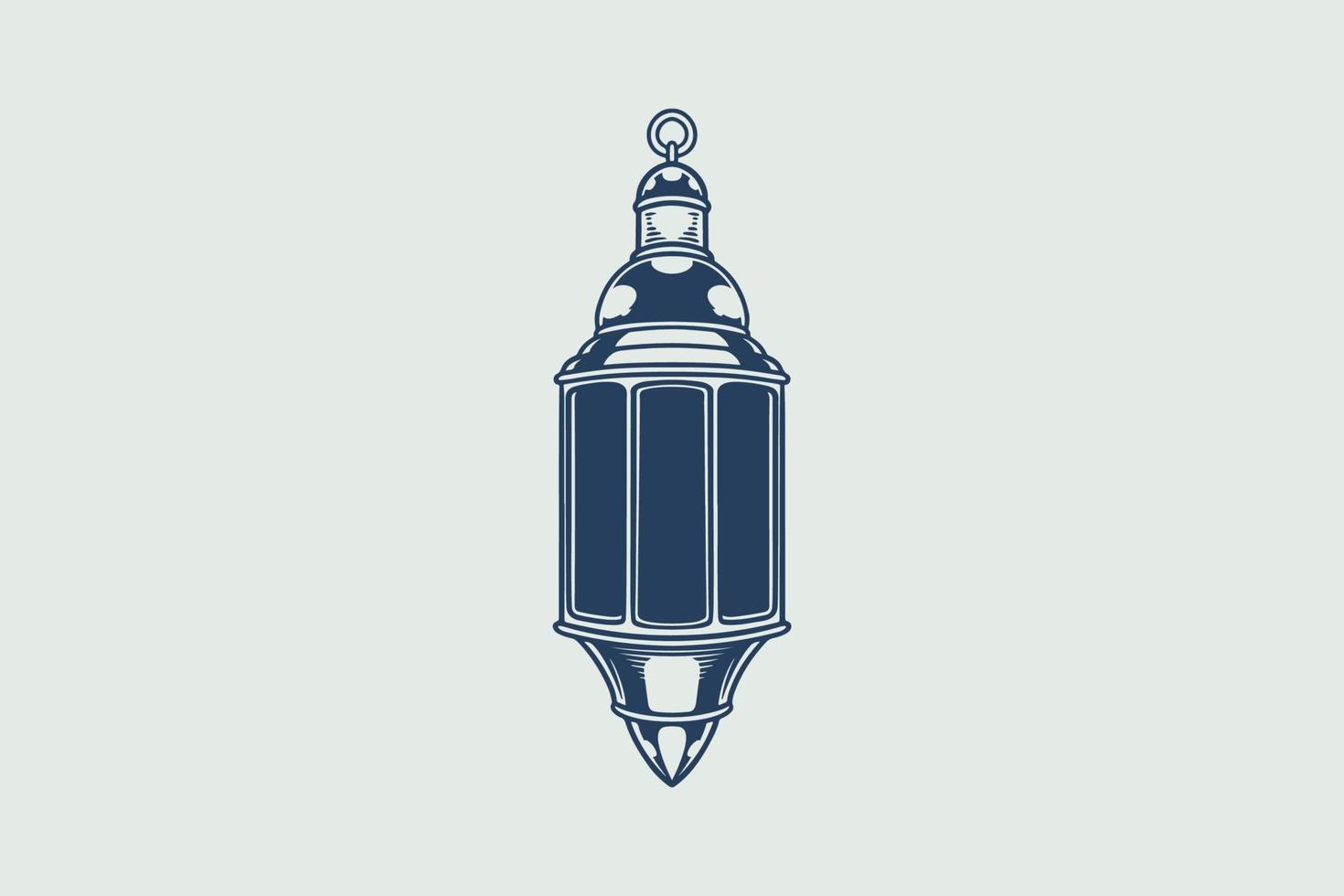 Hand drawing of big lantern ramadan theme isolated on white background vector