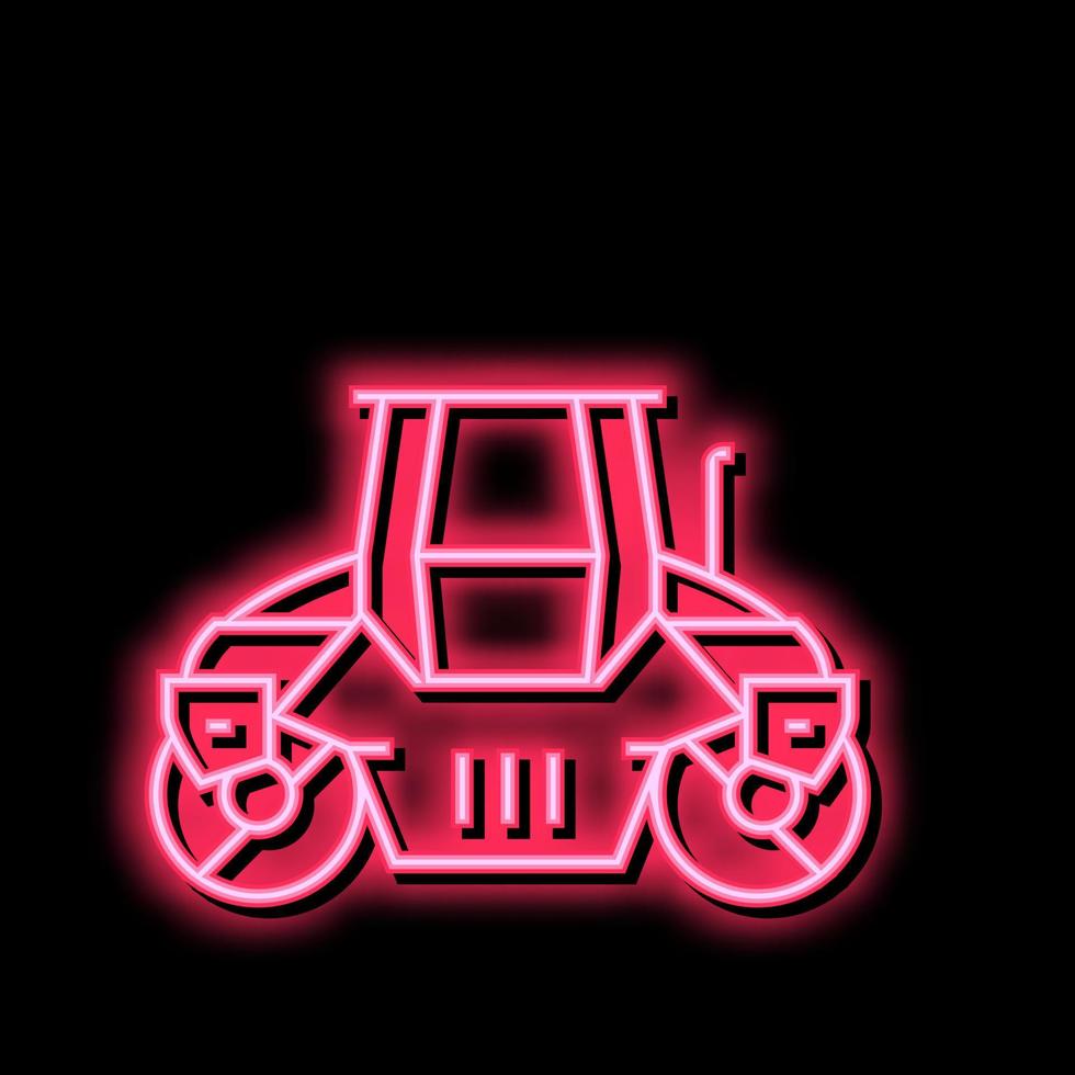 roller road construction machine neon glow icon illustration vector