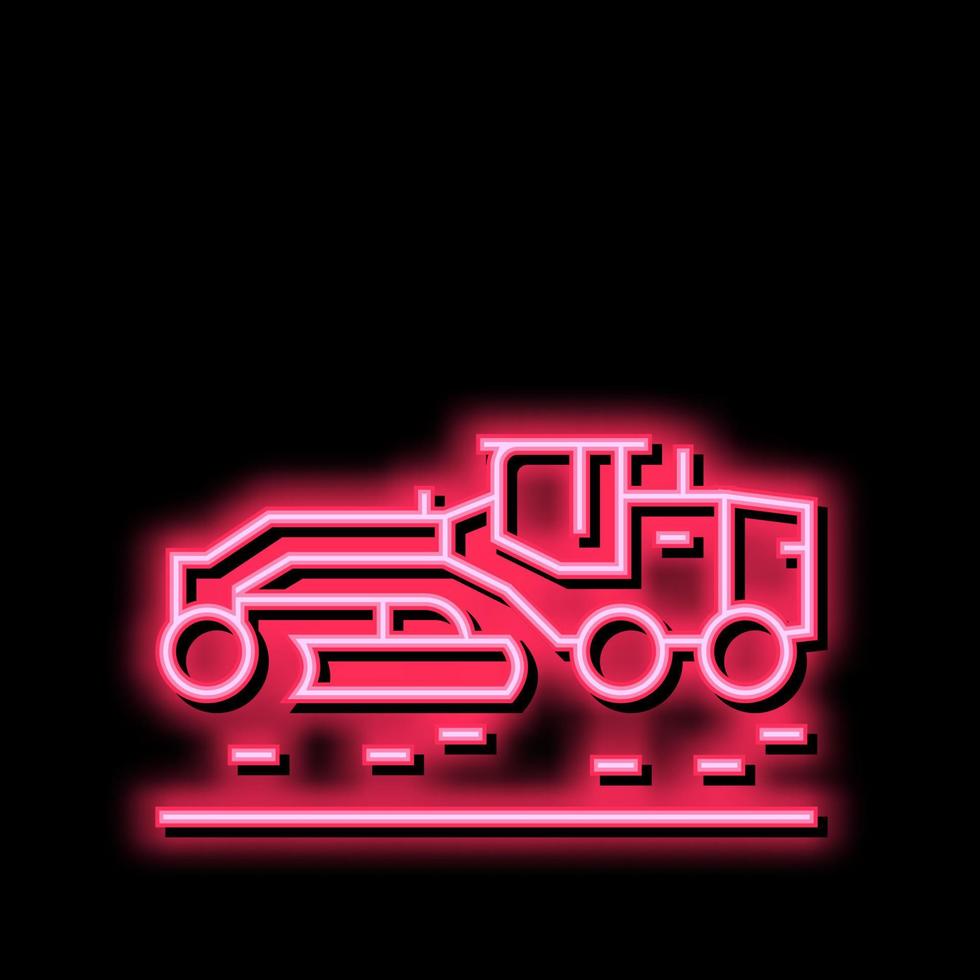 machine for road construction neon glow icon illustration vector