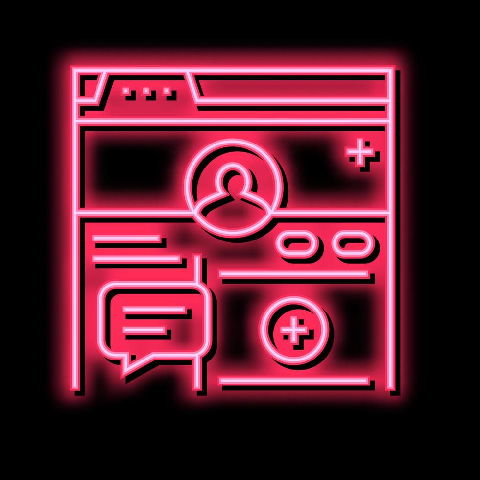 registration social page neon glow icon illustration vector