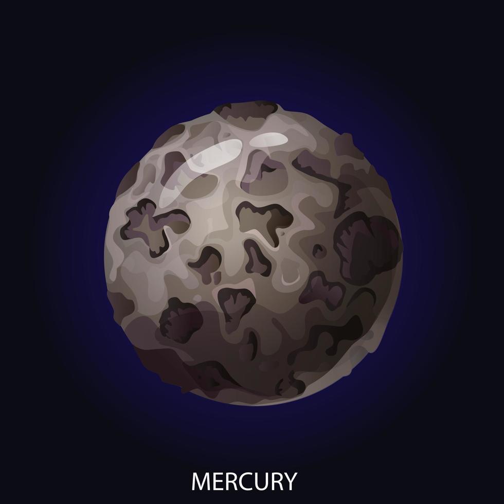 Planet Mercury cartoon vector illustration