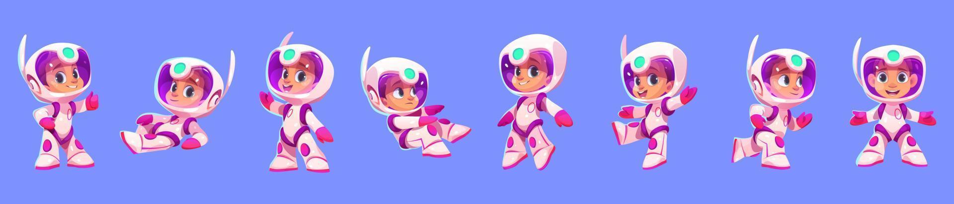 dibujos animados vector ilustración conjunto astronauta en espacio