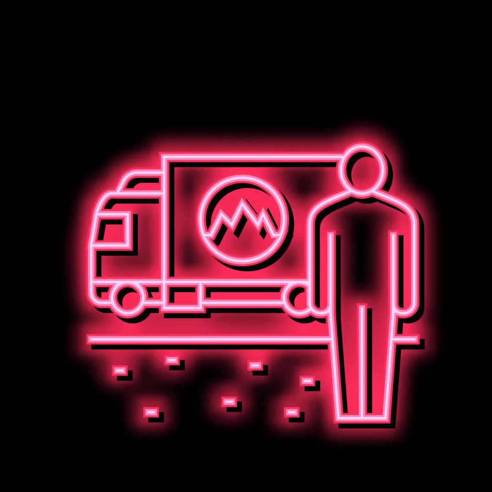 grass lawn delivery neon glow icon illustration vector