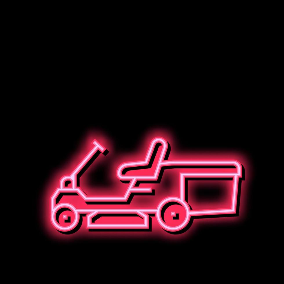 lawn mower machine neon glow icon illustration vector