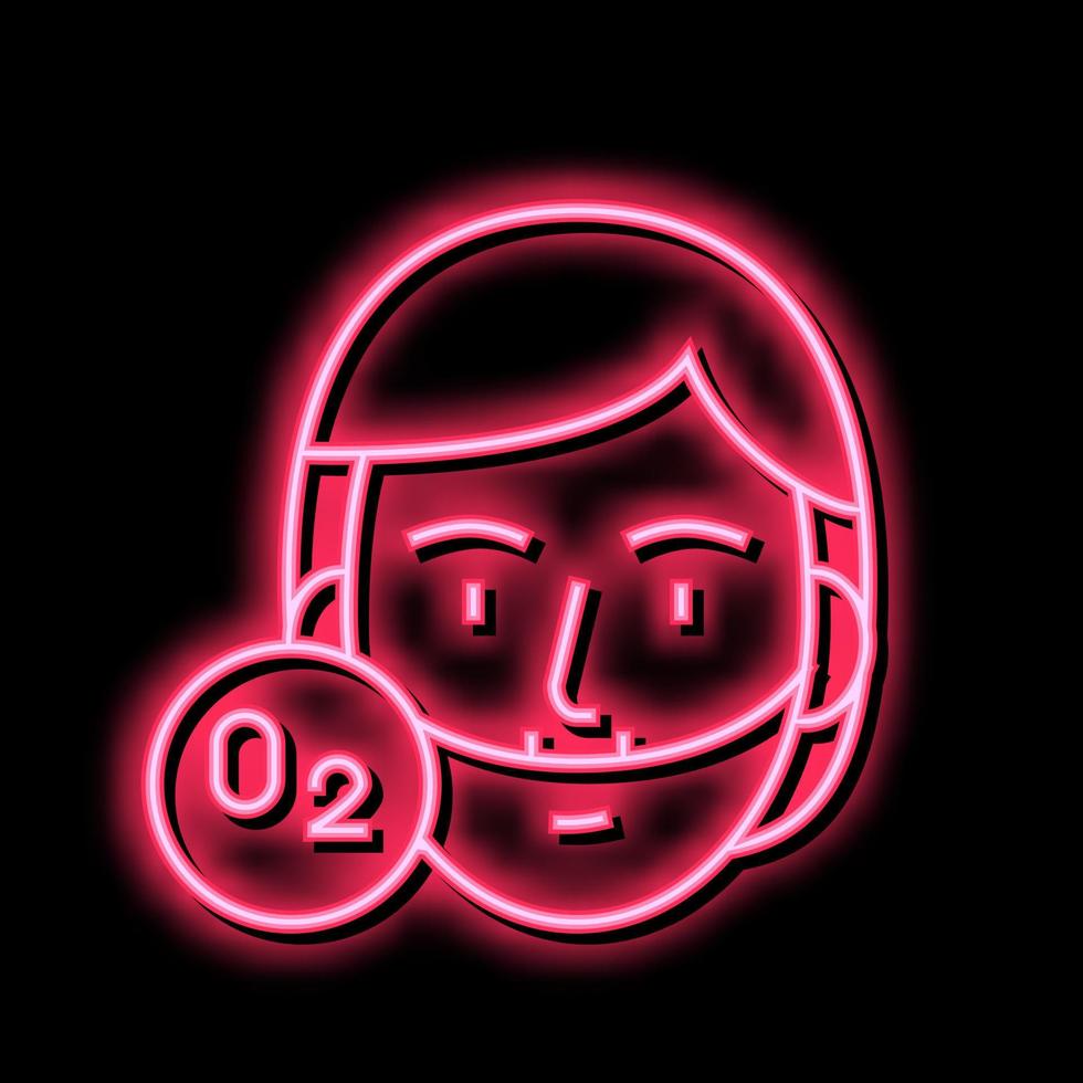 human breath oxygen tool neon glow icon illustration vector