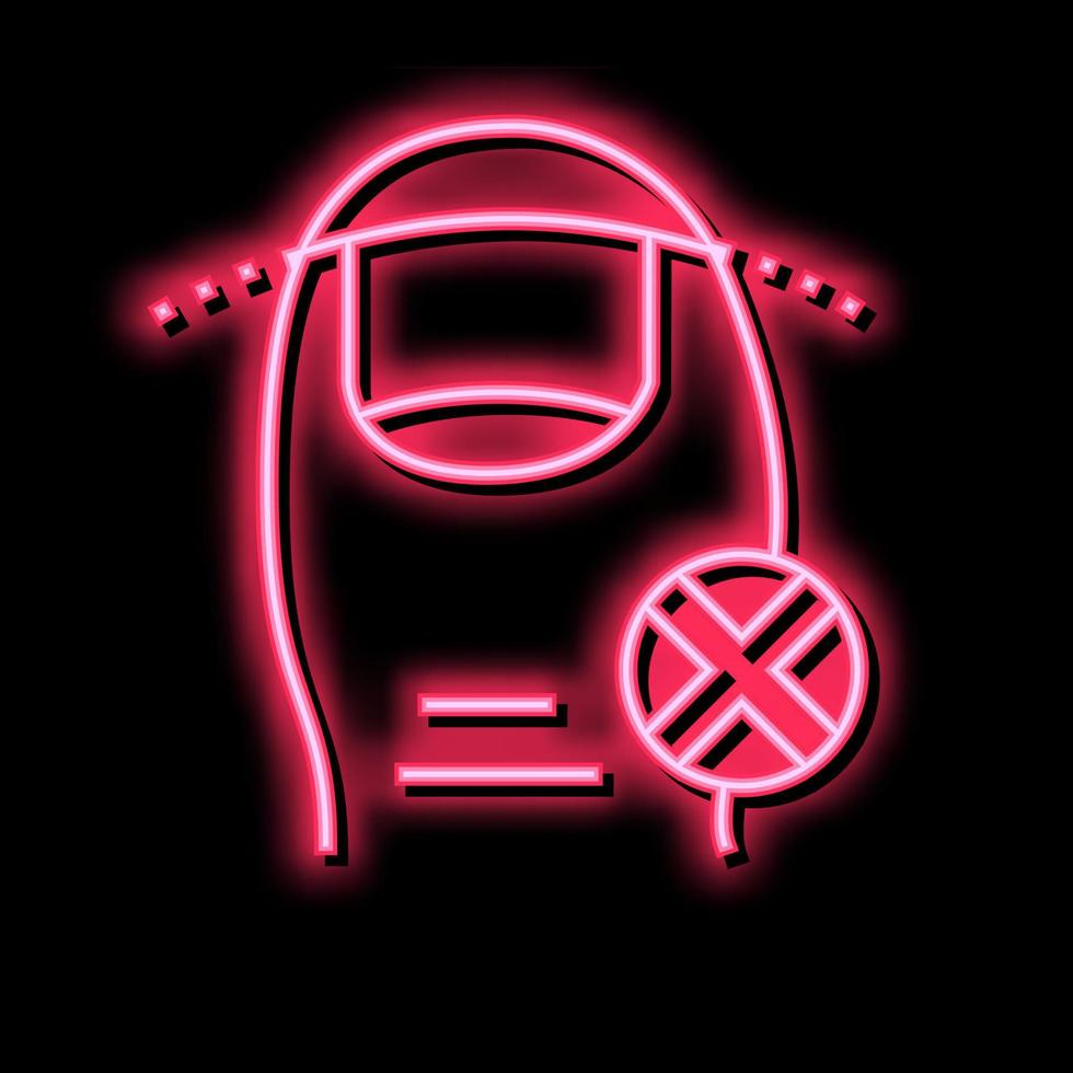 incorrect cut nail neon glow icon illustration vector